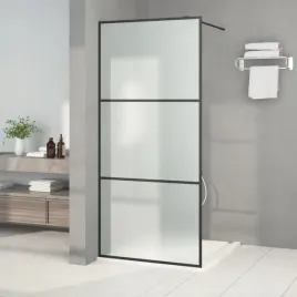 vidaxl-scianka-prysznicowa-czarna-90x195-cm-mrozone-szklo-esg