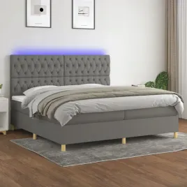 vidaxl-lozko-kontynentalne-z-materacem-ciemnoszara-tkanina-200x200cm