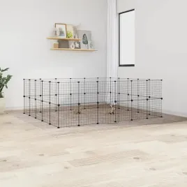 vidaxl-klatka-dla-zwierzat-z-bramka-44-panele-czarna-35x35-cm-stal