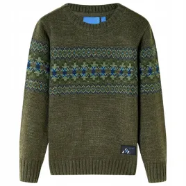 sweter-dzieciecy-z-dzianiny-khaki-104