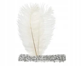 opaska-z-piorem-retro-biala