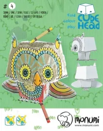 cube-head-sowa-zloz-i-pokoloruj