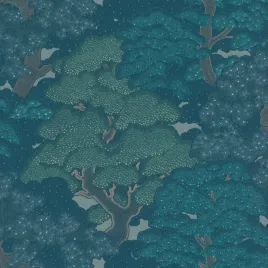 tapeta-niebieskie-sosny-bonsai-na-flizelinie
