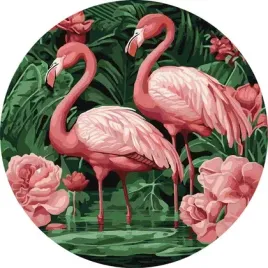 malowanie-po-numerach-okragla-rama-flamingi-w