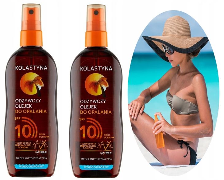 KOLASTYNA OLEJEK DO OPALANIA Z OLEJEM ARGANOWYM ODŻYWIA CHRONI SPF10 2szt