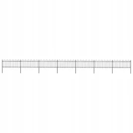 vidaxl-ogrodzenie-z-zaokraglonymi-koncami-stalowe-119x08-m-czarne