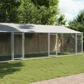 vidaxl-klatka-dla-psa-z-dachem-i-drzwiami-szara-8x2x2-m-stal
