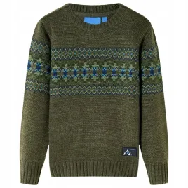 sweter-dzieciecy-z-dzianiny-khaki-92