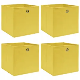 pudelka-4-szt-zolte-32x32x32-cm-tkanina