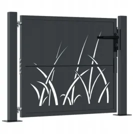furtka-ogrodowa-antracytowa-105x80-cm-stal-motyw-trawy