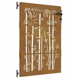 furtka-ogrodowa-85x125-cm-stal-kortenowska-motyw-bambusa