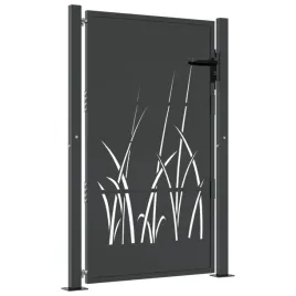 furtka-ogrodowa-antracytowa-105x130-cm-stal-motyw-trawy