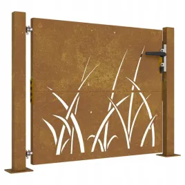 furtka-ogrodowa-105x105-cm-stal-kortenowska-motyw-trawy