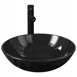 umywalka-lazienkowa-z-kranem-i-korkiem-czarna-szklo-hartowane