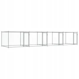 klatka-dla-psa-z-drzwiami-szara-8x2x15-m-stal