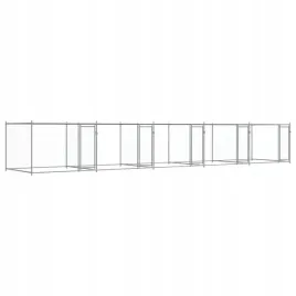 klatka-dla-psa-z-drzwiami-szara-10x2x15-m-stal