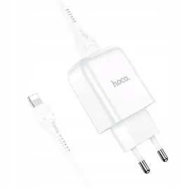 hoco-ladowarka-sieciowa-usb-a-kabel-usb-a-do-lightning-2a-n2-biala