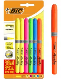 zakreslacz-bic-highlighter-grip-special-format-neonowe-blister-6-sztuk