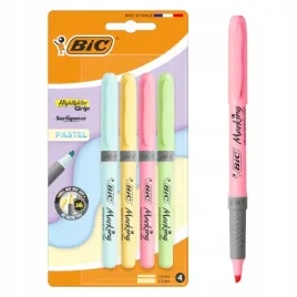 zakreslacz-bic-highlighter-grip-pastelowe-blister-4-sztuki-do-szkoly
