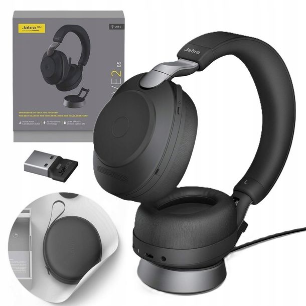 Słuchawki Bezprzewodowe Nauszne z Mikrofonem Jabra Evolve2 85 UC