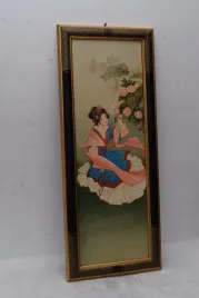 japonski-obraz-dlugi-waski-zlota-rama-japonka