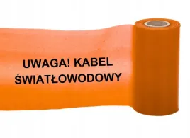 folia-tasma-ostrzegawcza-20cm-pomaranczowa-uwaga-kabel-swiatlowodowy-100m