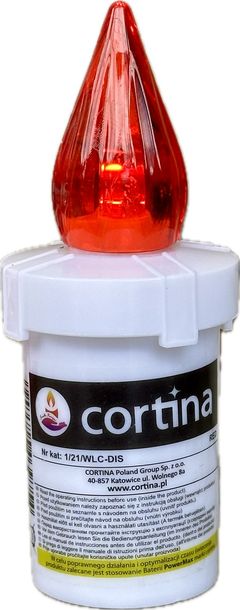 CZERWONY WKŁAD DO ZNICZY LED ZNICZ LED MEMOR Cortina CZERWONY 1 sztuka