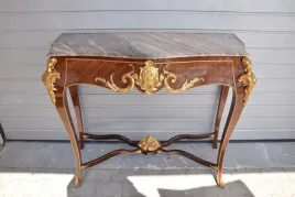 drewniana-brazowa-konsola-pod-sciane-secesja-okucia-z-brazu-stol-stolik