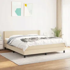 vidaxl-lozko-kontynentalne-z-materacem-kremowe-tkanina-160x200-cm