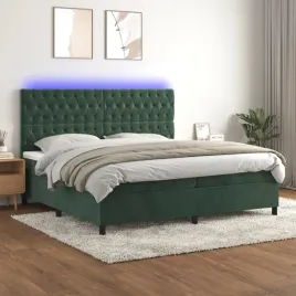 vidaxl-lozko-kontynentalne-z-materacem-i-led-zielony-aksamit-200x200cm