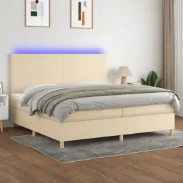 vidaxl-lozko-kontynentalne-z-materacem-kremowe-200x200-cm-tkanina