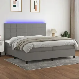 vidaxl-lozko-kontynentalne-z-materacem-ciemnoszara-tkanina-200x200cm