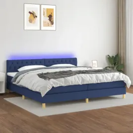 vidaxl-lozko-kontynentalne-z-materacem-niebieskie-200x200-cm-tkanina
