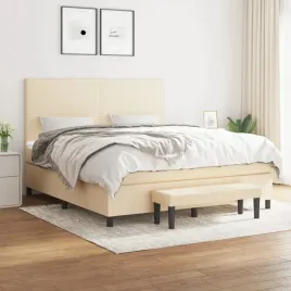 vidaxl-lozko-kontynentalne-z-materacem-kremowe-tkanina-180x200-cm