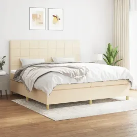 vidaxl-lozko-kontynentalne-z-materacem-kremowe-tkanina-200x200-cm