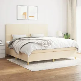 vidaxl-lozko-kontynentalne-z-materacem-kremowe-tkanina-200x200-cm