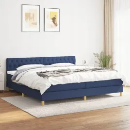 vidaxl-lozko-kontynentalne-z-materacem-niebieskie-tkanina-200x200-cm