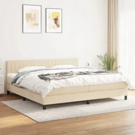 vidaxl-lozko-kontynentalne-z-materacem-kremowe-tkanina-200x200-cm