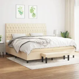 vidaxl-lozko-kontynentalne-z-materacem-kremowe-tkanina-200x200-cm