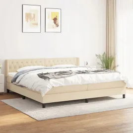 vidaxl-lozko-kontynentalne-z-materacem-kremowe-tkanina-200x200-cm