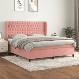 vidaxl-lozko-kontynentalne-z-materacem-rozowe-180x200-cm-aksamit