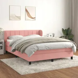 vidaxl-lozko-kontynentalne-z-materacem-rozowe-140x200-cm-aksamit