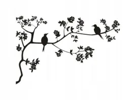 naklejka-na-sciane-z-ptakami-kwiatami-rajski-ogrod