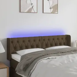 vidaxl-zaglowek-do-lozka-z-led-ciemnobrazowy-147x16x78-88cm-tkanina