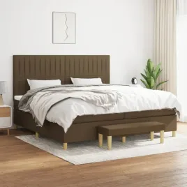 vidaxl-lozko-kontynentalne-z-materacem-brazowe-tkanina-200x200-cm