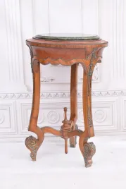 barokowy-okragly-stolik-kwietnik-stol-marmurowy-blat-drewno-mosiadz