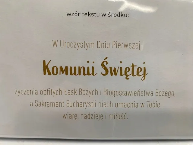 karnet-komunia-stan-opakowania-oryginalne