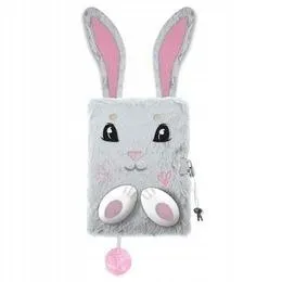 pamietnik-a5-96k-z-klodka-3d-grey-bunny