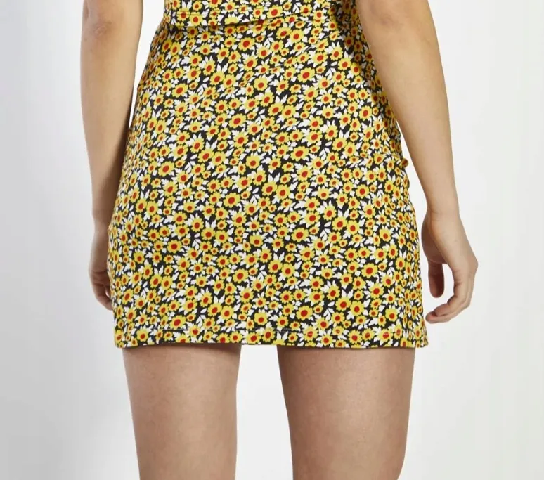 glamorous-mini-sunflower-collared-button-up-spodnica-36-stan-nowy