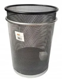 net-kosz-okragly-srebrny-do-biura-i-domu-metalowa-siatka